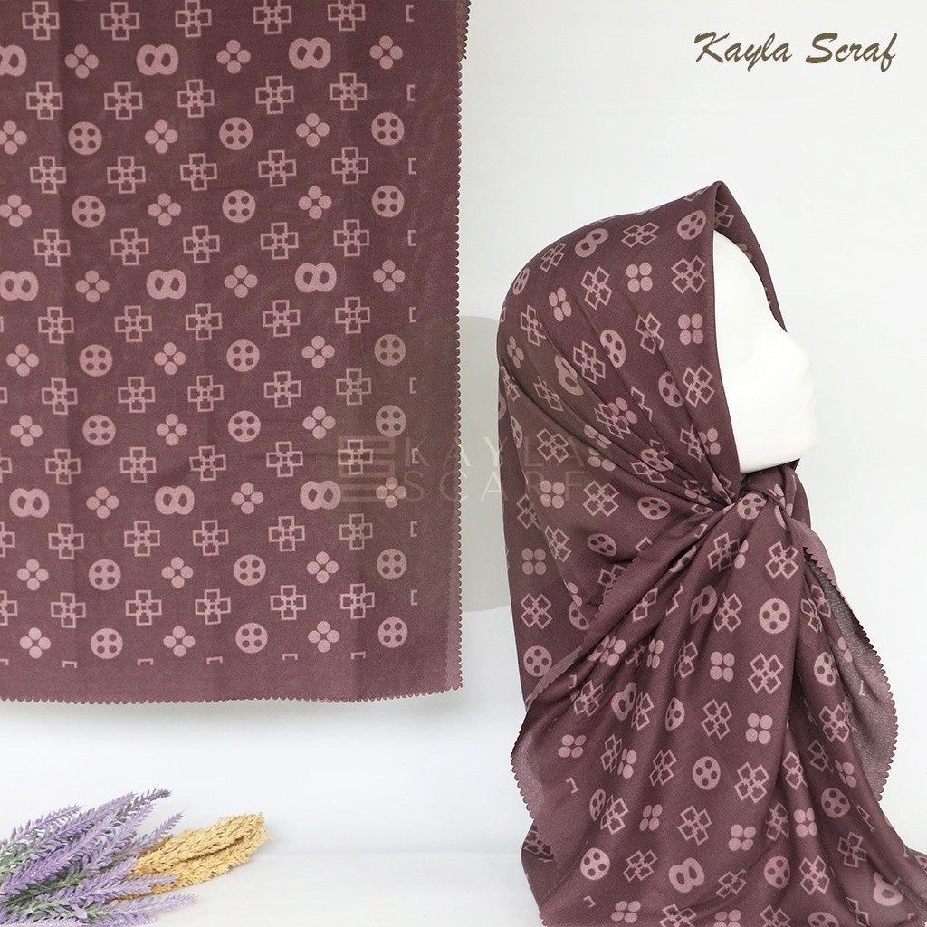 Voal Motif Premium / Hijab Segi Empat Voal Motif Premium Lasercut / Jilbab Voal Motif Premium Laser 