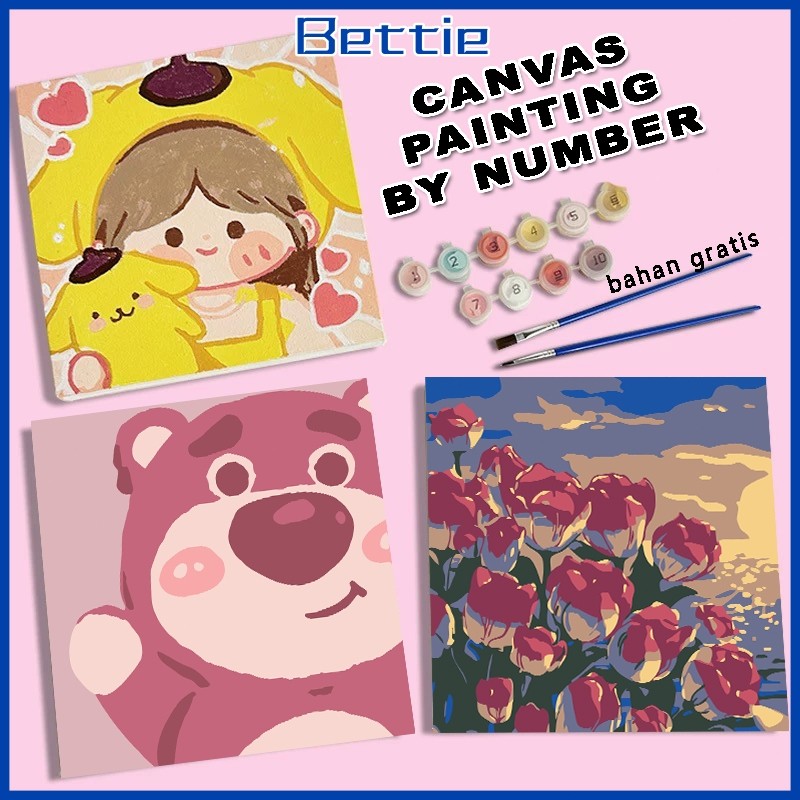 

10,10 Bettie Paint by Number KIT 20x20cm - Painting KIT DIY 10,10