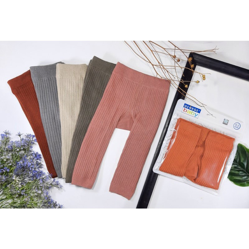 GEORGE BABY - LEGGING BUKA KAKI CYLINDER POLOS EARTH GEORGE