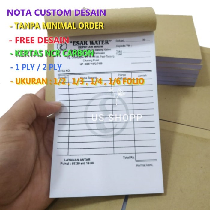 

MURAH! NOTA KWITANSI PENJUALAN CUSTOM DESAIN NCR KARBON PLY/RANGKAP zain grafika