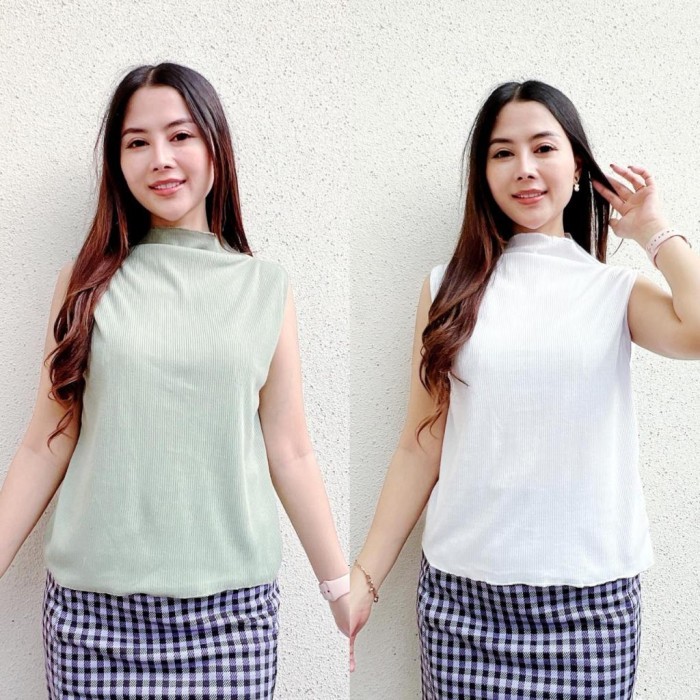 Inner rib Tanpa Lengan / Atasan Wanita / Turtle neck Tanpa Lengan Wanita / Baju Wanita / Fashion Wan