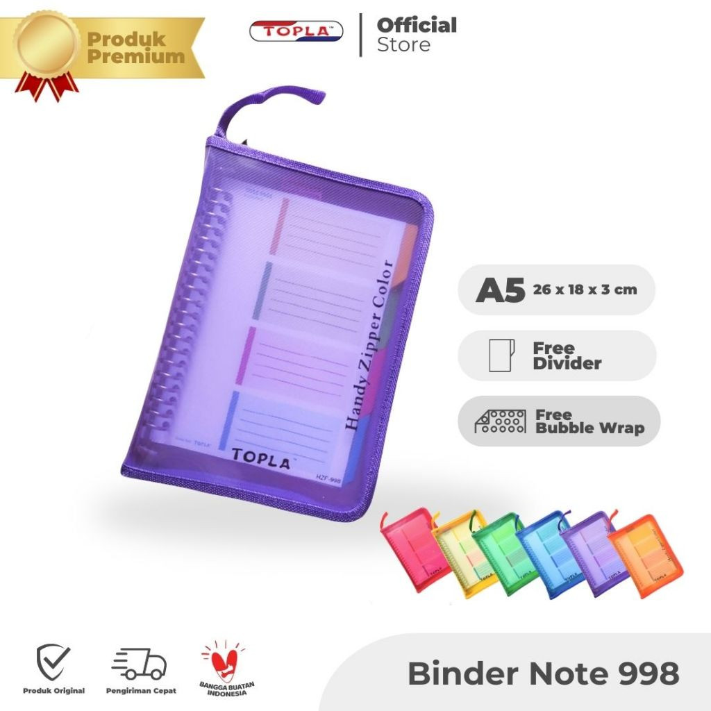 

TOPLA Binder Note 998 - Buku Catatan A5 20 Ring untuk Sekolah, Kuliah & Planner