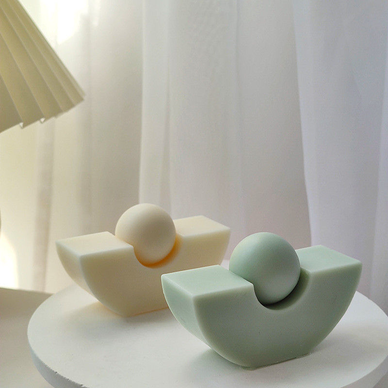 3D Geometry ship candle silicone mold geometry candle silicone mold arch cake chocolate silicone mol