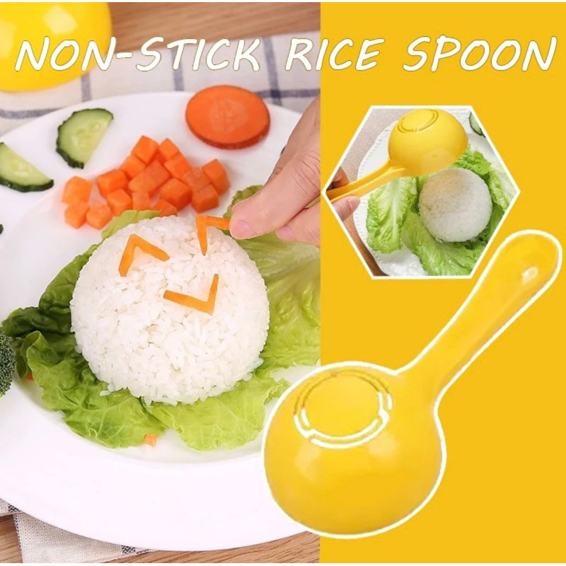 Cetakan Nasi bulat setengah lingkaran Cetakan nasi Kotak Centong Sendok Anti Lengket Bento Onigiri S