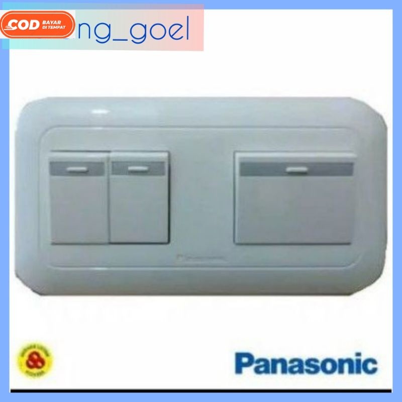 Saklar Triple Panasonic / Saklar 2 Gang 3 Device/ Saklar 3 Mata Panasonic