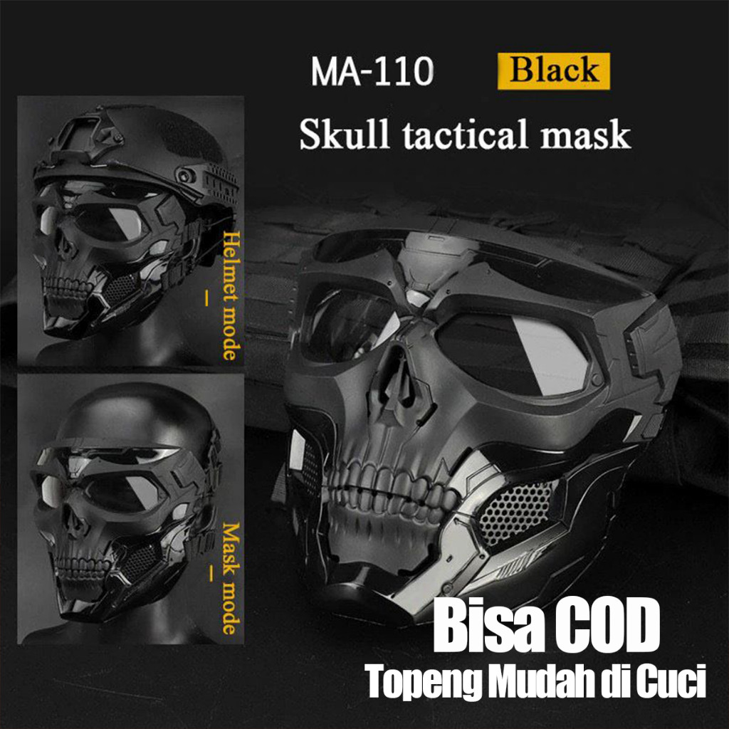 Masker Motor Model Tengkorak  - Topeng Model Tengkorak