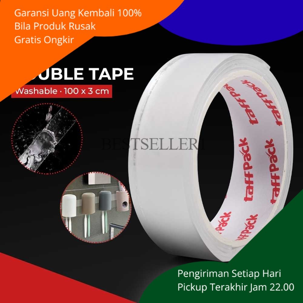 

BS Double Tape Super Kuat Dua Sisi Bolak Balik Isolasi Multifungsi Lakban Perekat Reusable Murah