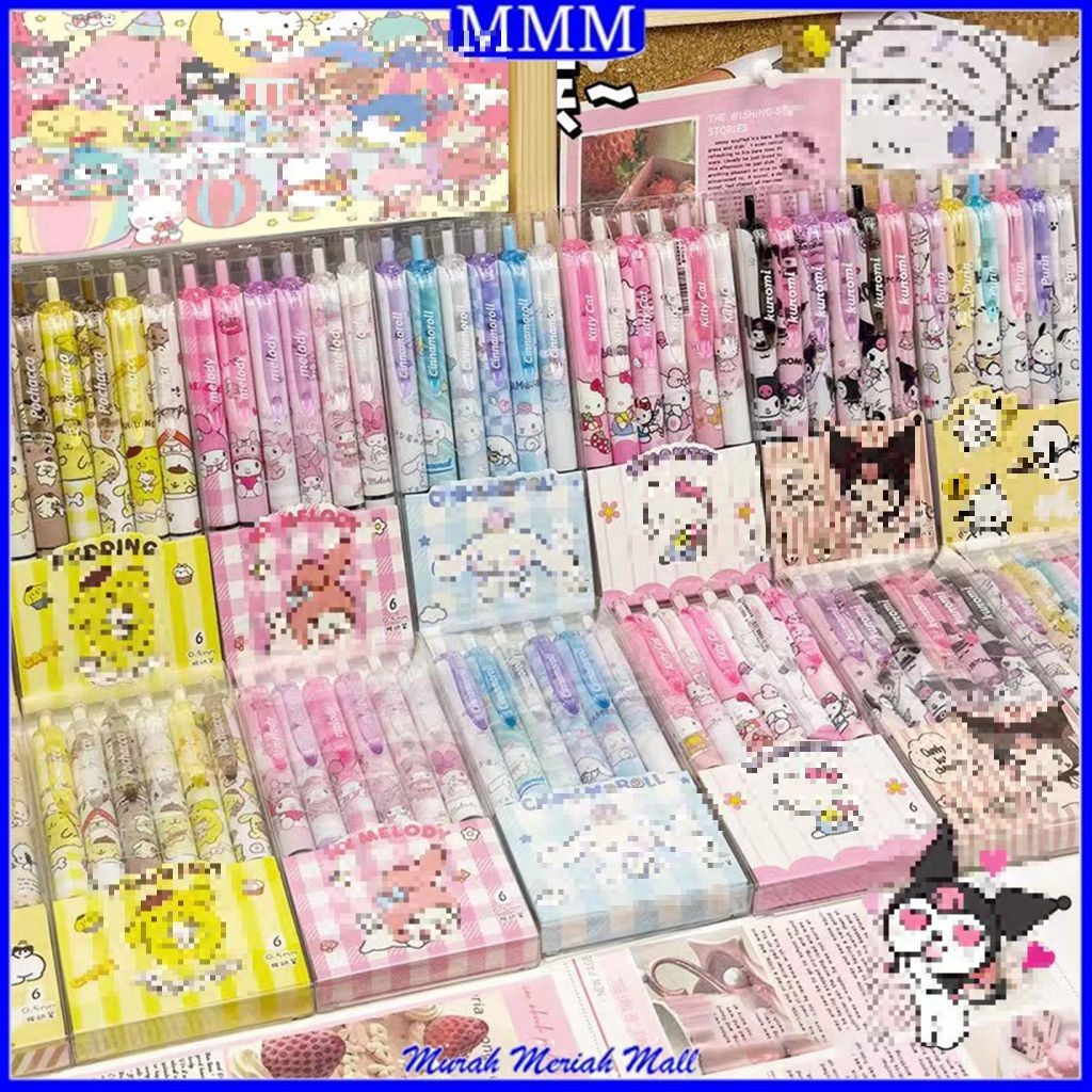 

MMM Pulpen Mekanik 0.5mm Set Isi 6 Pcs Motif Kartun Series Set Pena Gel 0.5mm Karakter Lucu Pulpen Gel 6IN1 Warna Hitam Bolpoint Tinta Gel Cair 6 Pcs Journaling Pen Alat Tulis