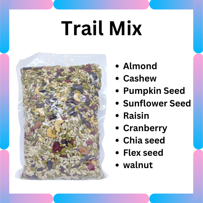 

Kacang Campur Trail Mix Almond Cashew Pumkin Sunflower Kacang Mete Mende Kwaci Kuaci