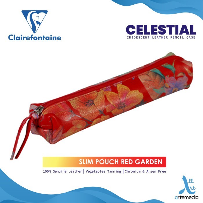 

New Collection Tempat Pensil Clairefontaine Celestial Slim Pouch Leather Pencil Case - LZR RED GARDEN