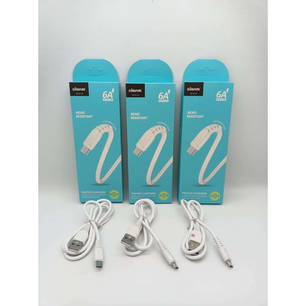 KABEL DATA DIINAMI DM-6A FAST CHARGING USB MICRO,TYPE C ,DAN LIGHTNING