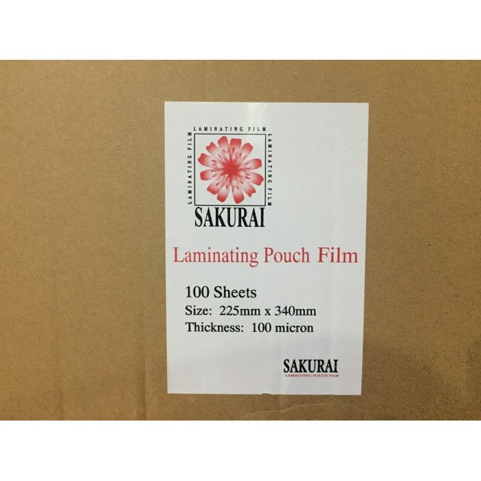 

Plastik laminating SAKURAI Folio F4 ukuran 225mm x 340mm 100micron
