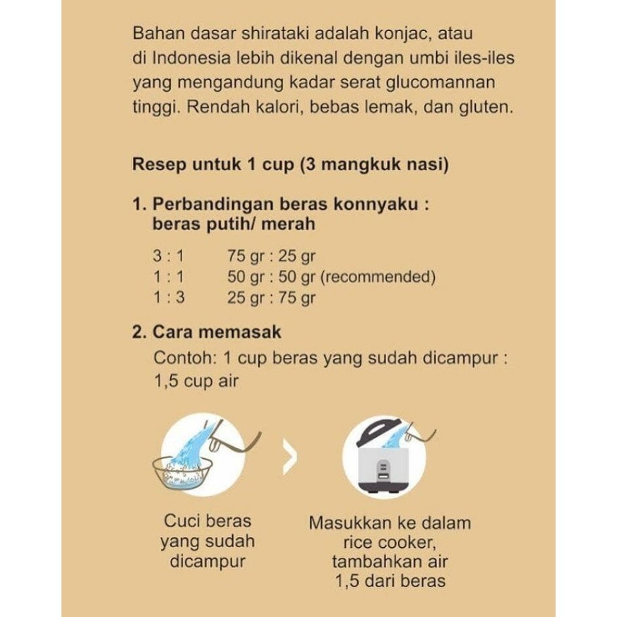 

Shirataki Rice / Shirataki Grain / Beras Diet Konnyaku Rice 1kg