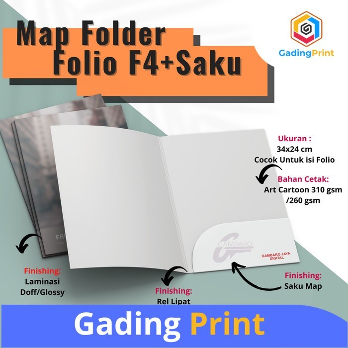 

Cetak Map Folder Folio F4 Custom Full Colour / File Folder Map - Laminasi Glossy - Laminasi Glossy
