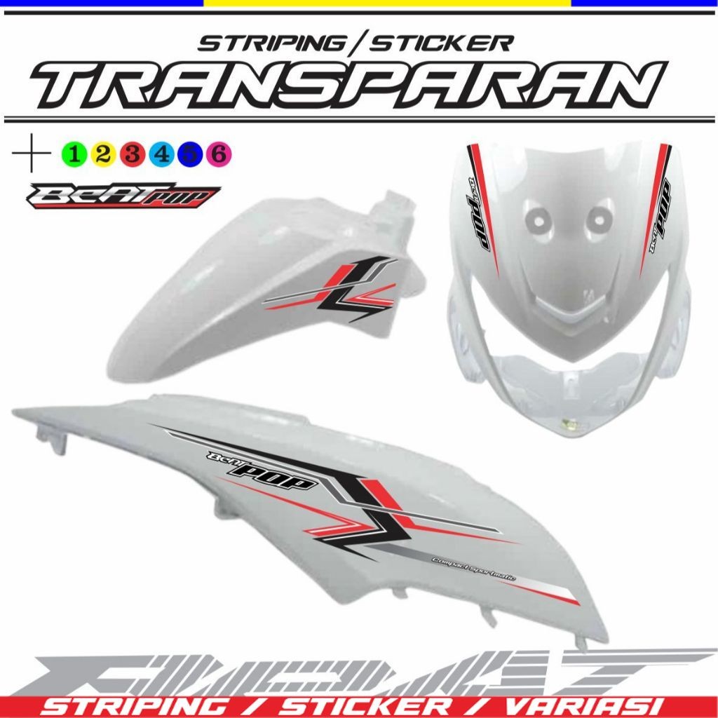 COD / BLIST STRIPING MOTOR STIKER BEAT POP TRANSFARAN MOTOR BEAT POP STIKER MOTIF TERBARU KEREN