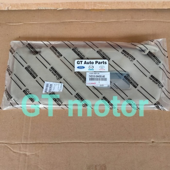 Sunvisor Sun Visor Kanan Fortuner 2006-2008 Cream Bahan Bludru Kaca PART BARU