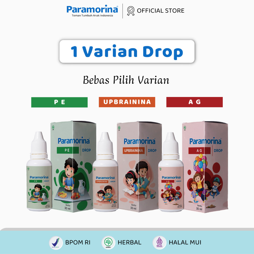 

PARAMORINA DROP / TETES - Bebas Pilih Varian / STIMULASI OTAK / MENAMBAH NAFSU MAKAN / MENJAGA DAYA TAHAN TUBUH