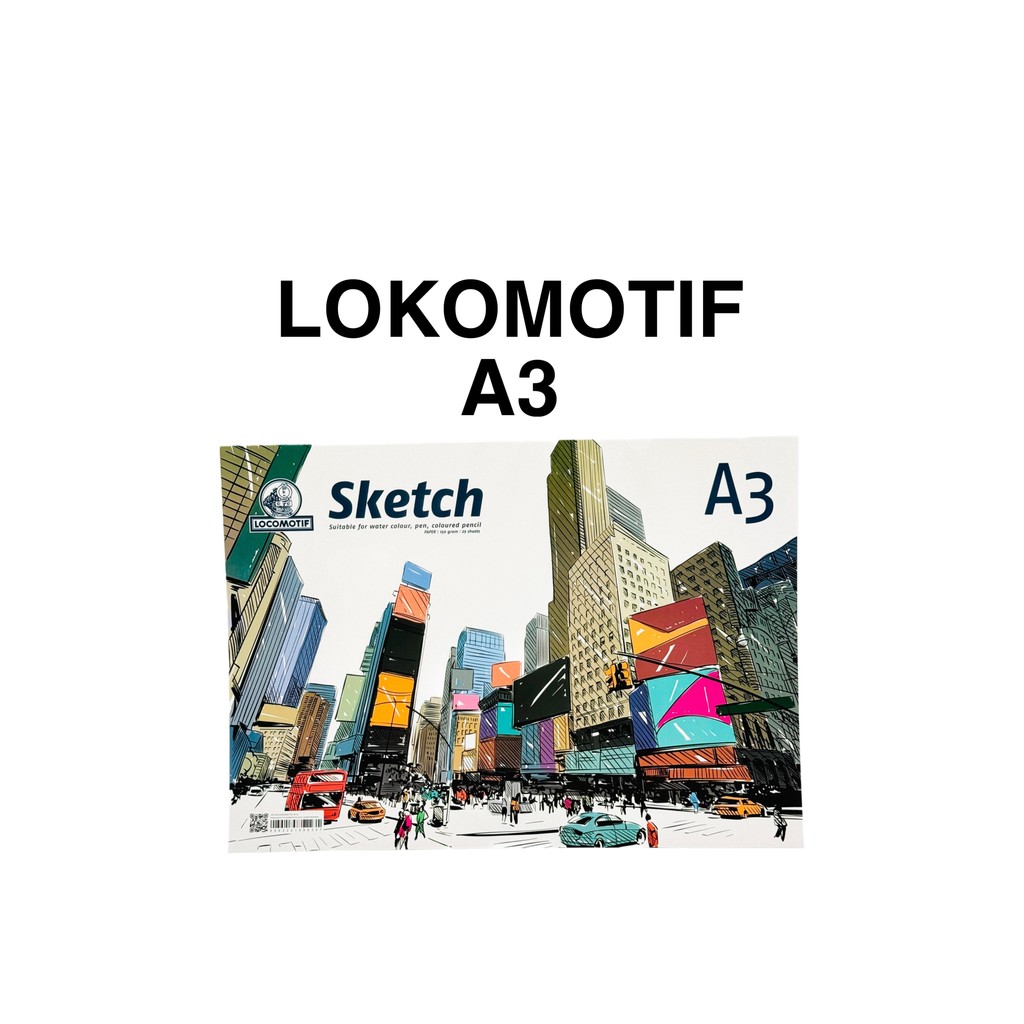 

( DAPAT 1 PCS ) SKETCH BOOK LOKOMOTIF A3 / Buku Sketsa / Sketch Pad LOKOMOTIF Ukuran A3 isi 25 Lembar