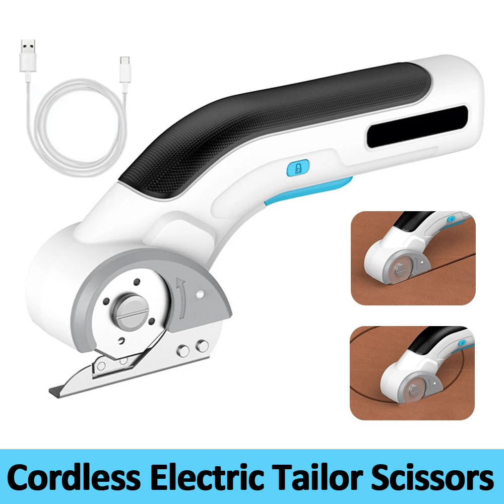 

New Cordless Electric Tailor Scissors USB Charging Lithium-Ion Portable Home Tailor Electric Scissors for Cutting Fabric Leather