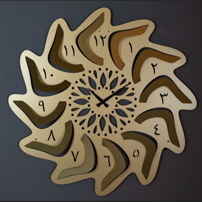 Jam Dinding Islami Angka Arab Modern / Jam Kaligrafi Motif Tekuk