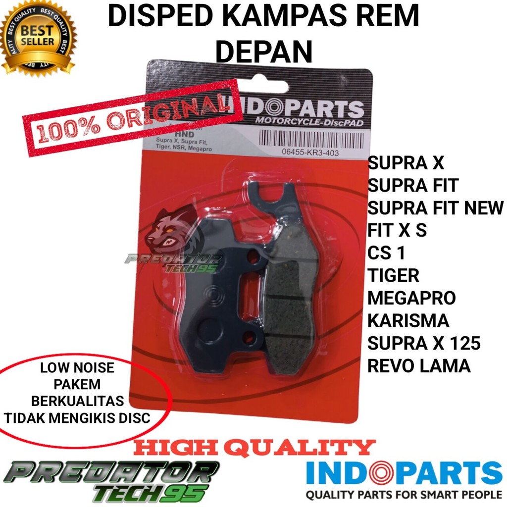 DISPAD DISPED KAMPAS CAKRAM REM DEPAN INDOPART HONDA SUPRA X FIT OLD NEW CS 1 TIGER MEGAPRO KARISMA 