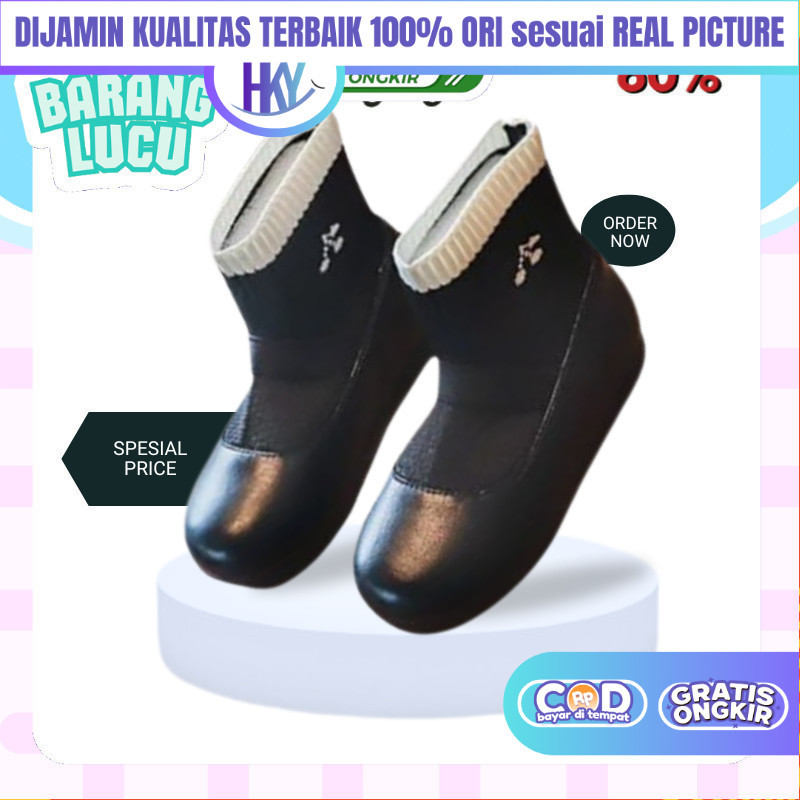 Sepatu boot Anak Perempuan Tinggi pantovel Fashion Kulit slip On resleting Usia TK SD