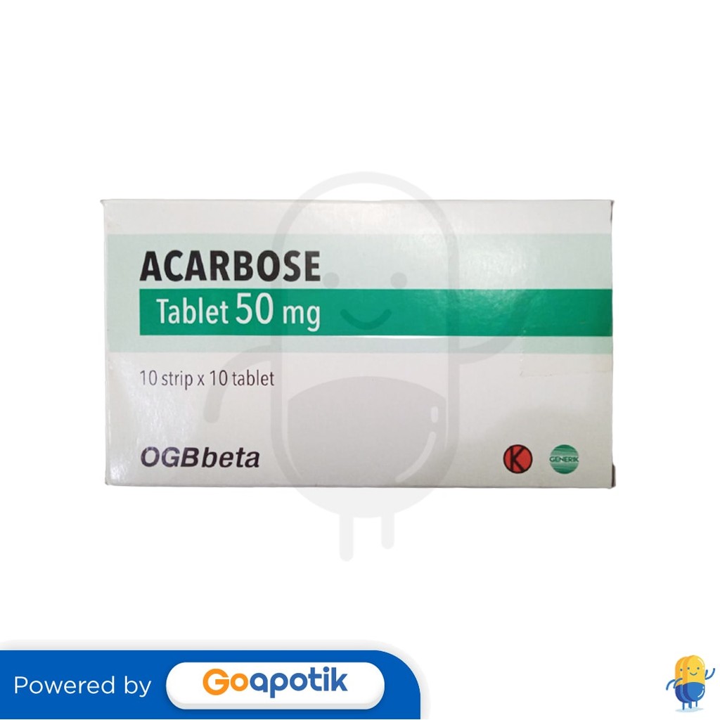 Acarbose Ogb Beta 50 Mg Box 100 Tablet