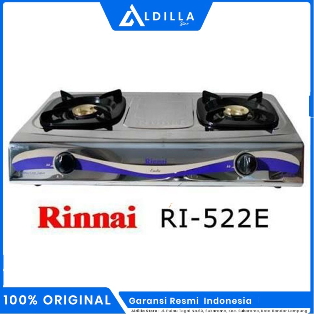 Kompor gas Rinnai 2 tungku api lilin RI-522E