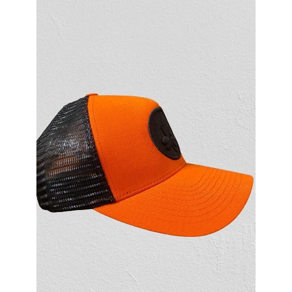 Topi Baseball Trucker Jaring Orange hitam Celtic Katun premium
