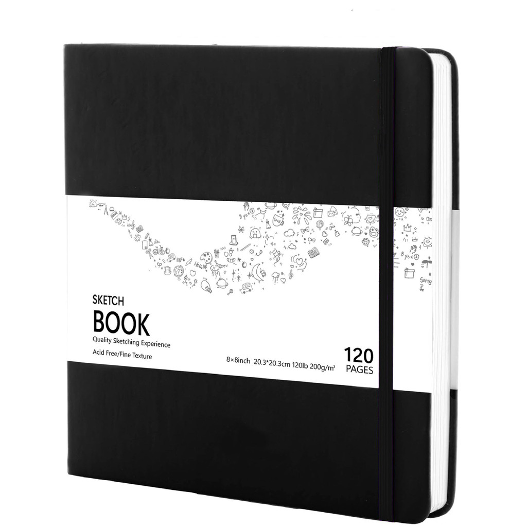 

Square Thickened sketchbook hard drawing book Professional Marker book surface Drawing Book 120 pages Blank Watercolor book Art