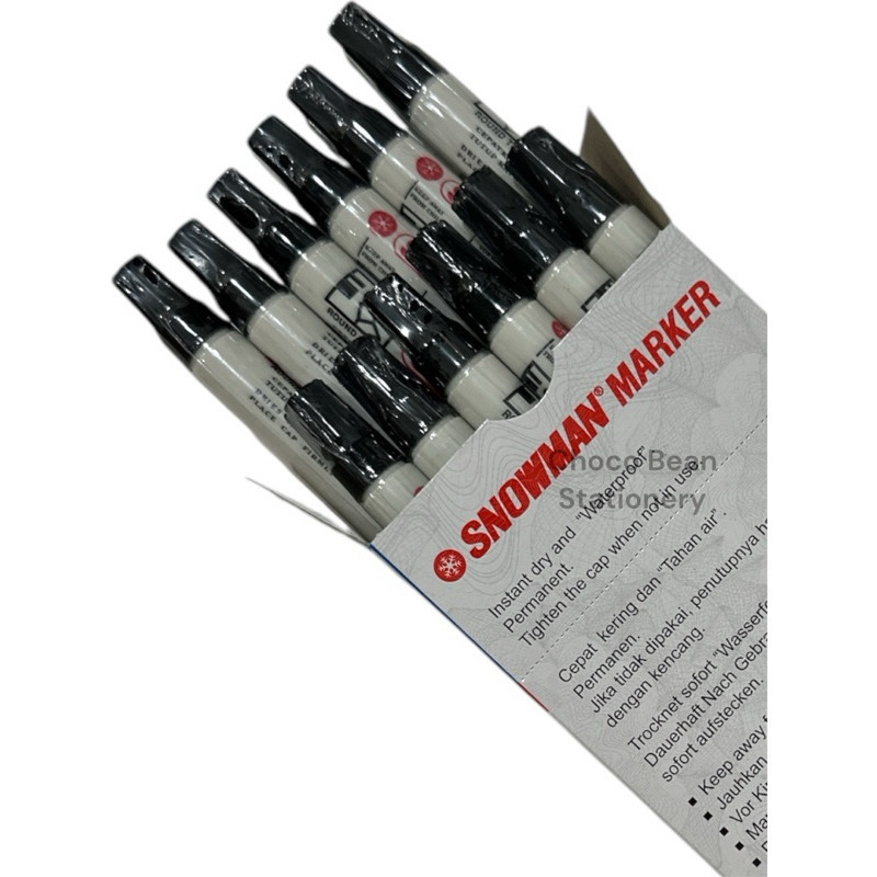 

JAMIN MURAH !!![ 1 Lusin ] Spidol Permanen Snowman G12 / Snowman Permanent Marker G-12(BISA LANGSUNG ORDER)