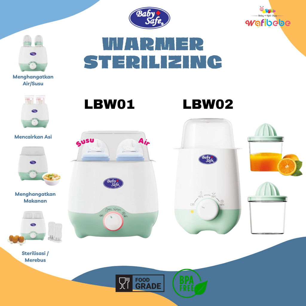 Baby Safe  Warmer Sterilizing LBW01 LBW02 | Alat Steril Botol Susu 4 in 1| Penghangat Makanan