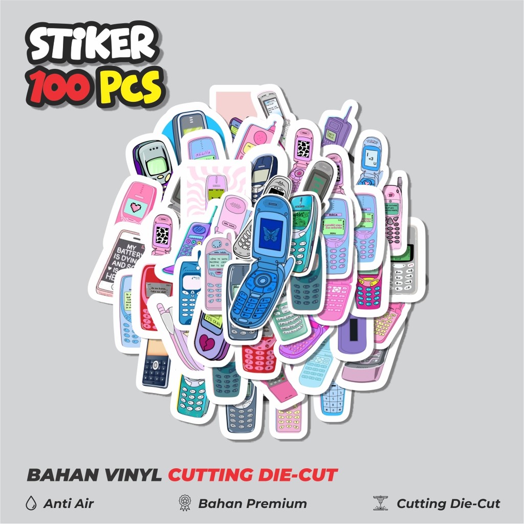 

Terbaru! 50 pcs Stiker HP Jadul/Vintage Dekorasi Lucu Kreatif untuk Notebook, Skateboard, HP