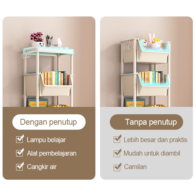 JAMIN MURAH !!!Rak Susun/Rak Buku/Rak Portable Plastik Buku/Rak Susun Roda/Rak Buku Beroda/Rak Toy S