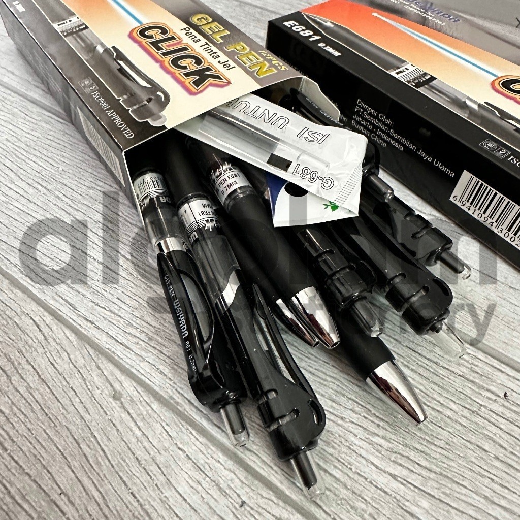 

SELUSIN ( 12 PCS ) Pulpen Click Gel Pen Cetek Weiyada E681 lengkap