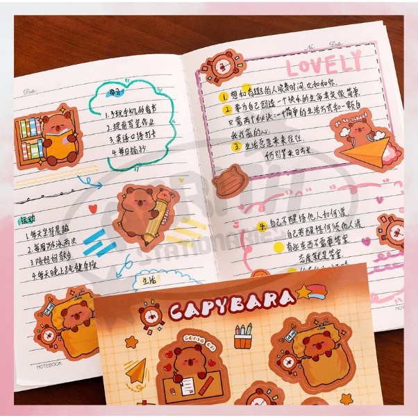 

AS Sticker Kapibara Aesthetic Motif Kartun Korea Lucu Anti Air Dekorasi Scrapbook DIY Viral A-SK012