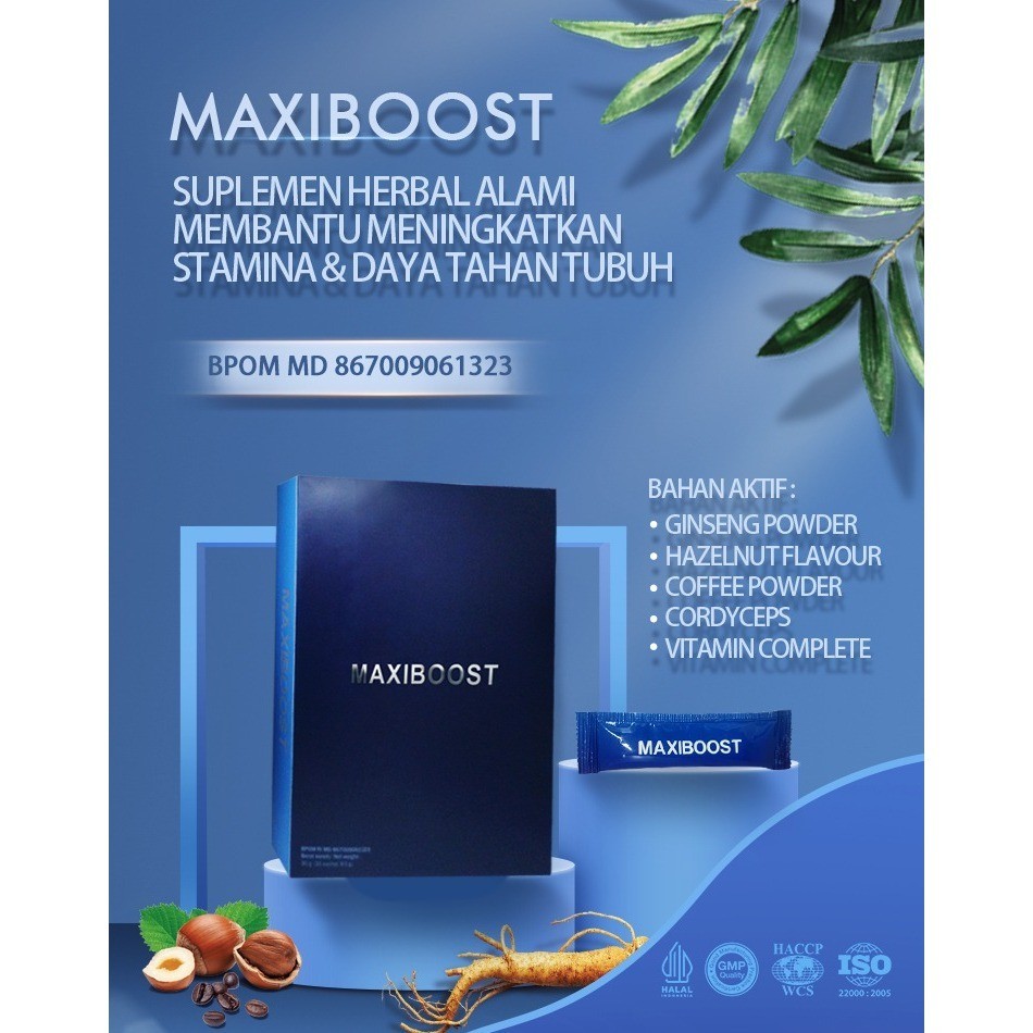 BPOM MaxiBoost 1 Box isi 10 Sachet Original {PROMO}
