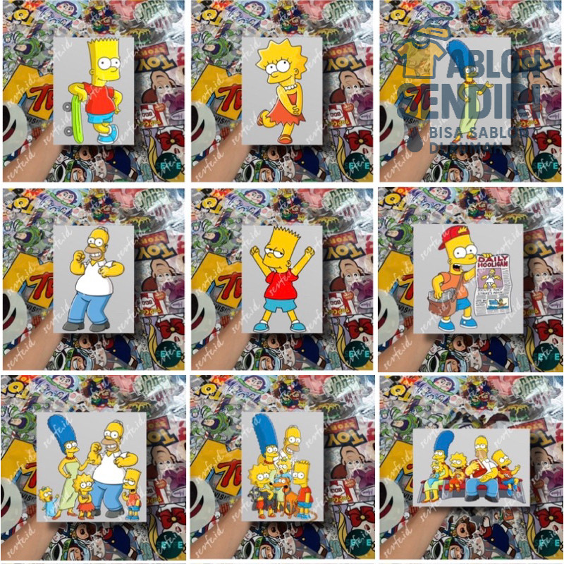 Stiker DTF Sablon Setrika Sablon Stiker SIMPSONS