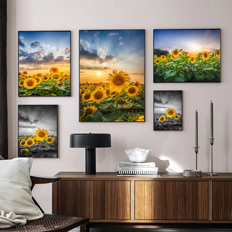 

Canvas Painting Sunflower Landscape Pictures Art Posters and Prints Home Wall Paintings for Modern Living Room Decor No Frame