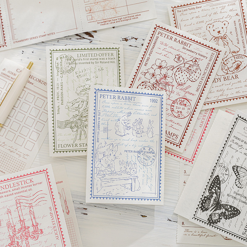 

6 styles 50 pcs Lilith's stamp series Vintage pad Scrapbooking Material Junk Journal Supplies DIY handmade Diary Album