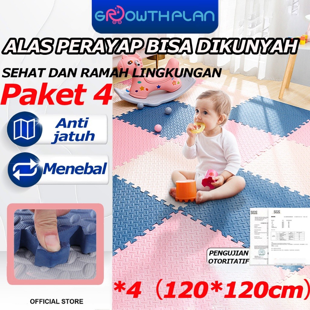 Matras Puzzle PE Karpet Puzzle Anak Playmate Bayi Puzzle Lantai Matras Bayi Karpet Bongkar-Pasang 60