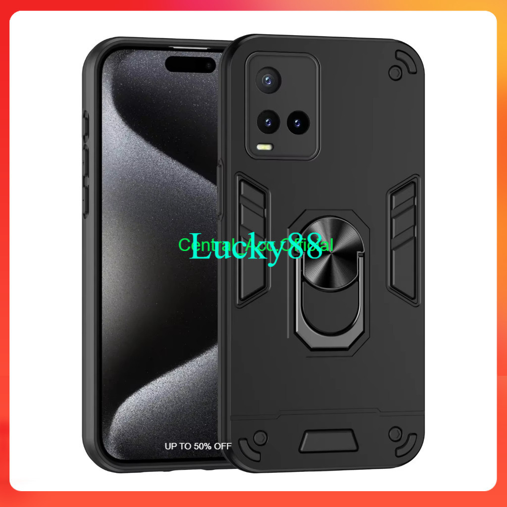 C [ VIVO Y21 / Y21A / Y21S / Y21T / Y33S / Y33T ] CASE ROBOT RING STAND TRANSFORMER / HARDCASE ROBOT