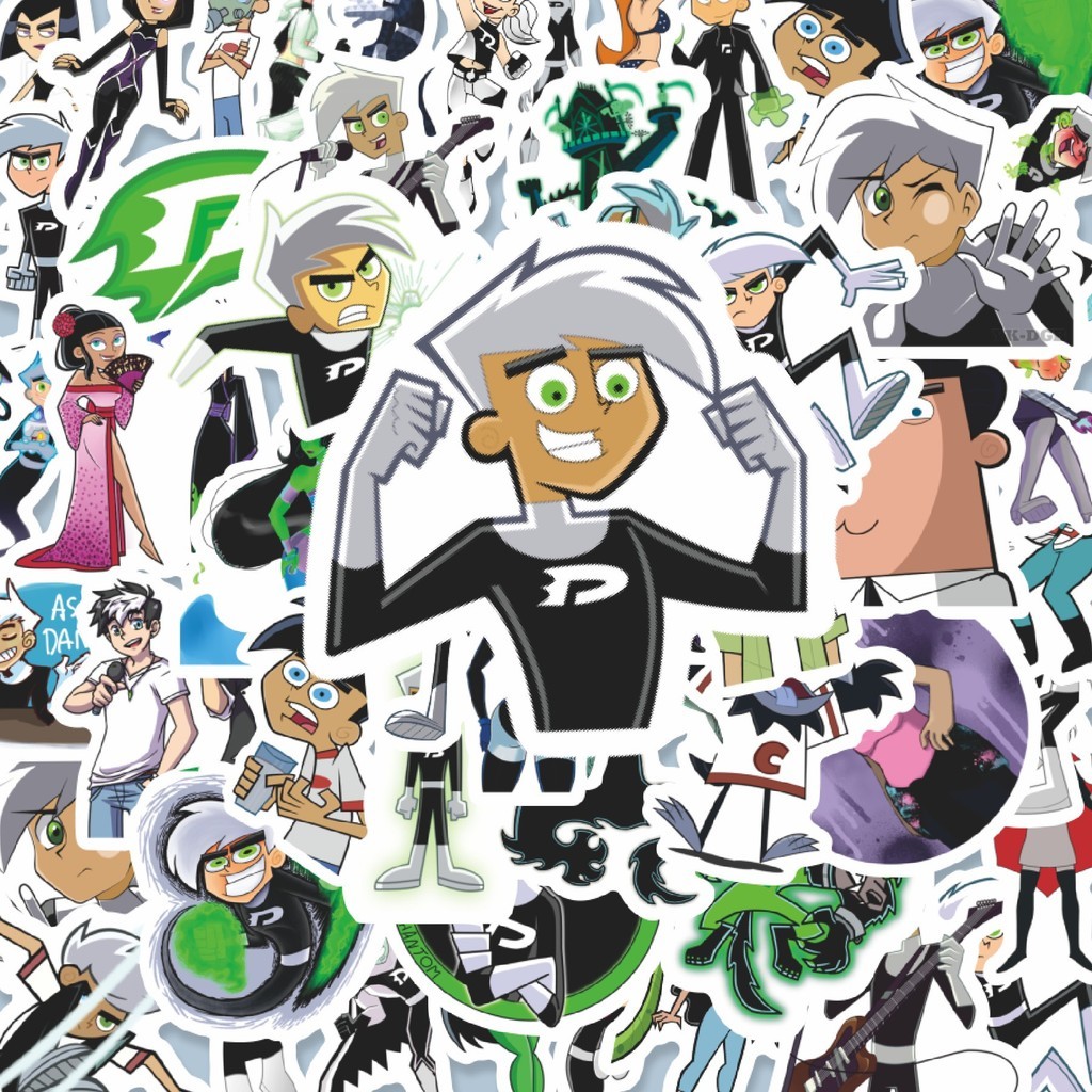 

100PCS Lucu Sticker Kartun Danny Phantom Sticker Dekorasi Lucu Kreatif untuk Notebook, Skateboard, HP