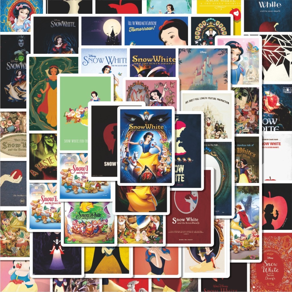 

100PCS Lucu Stiker Disney Princess Snow White Stiker Aesthetic Stiker Anti Air Stikers Berperekat Waterproof sticker decal buat Motor Helm Buku Journal Koper Casing HP Laptop Botol Minum Hadiah anak
