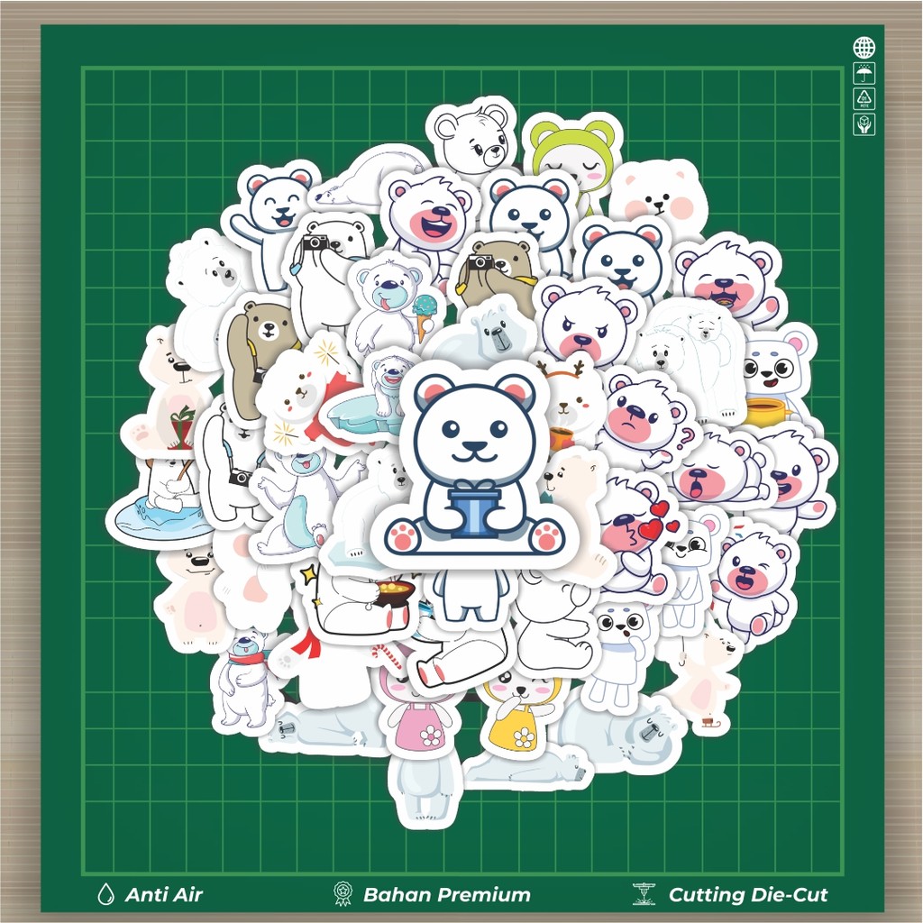

HOT 50 PCS STIKER Sticker Hewan Beruang Kutub Stiker Fashion Cars Decal Dingin Kartu Album Custom Vinyl Anti Air- Sticker Aesthetic Buku Journal Koper Casing HP Tablet Laptop Helm Motor Botol Minum