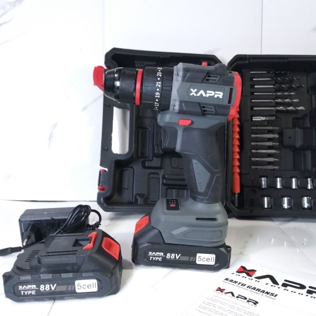 Mesin bor Cordless batrai LXT brushless APR Ap85+ impact drill