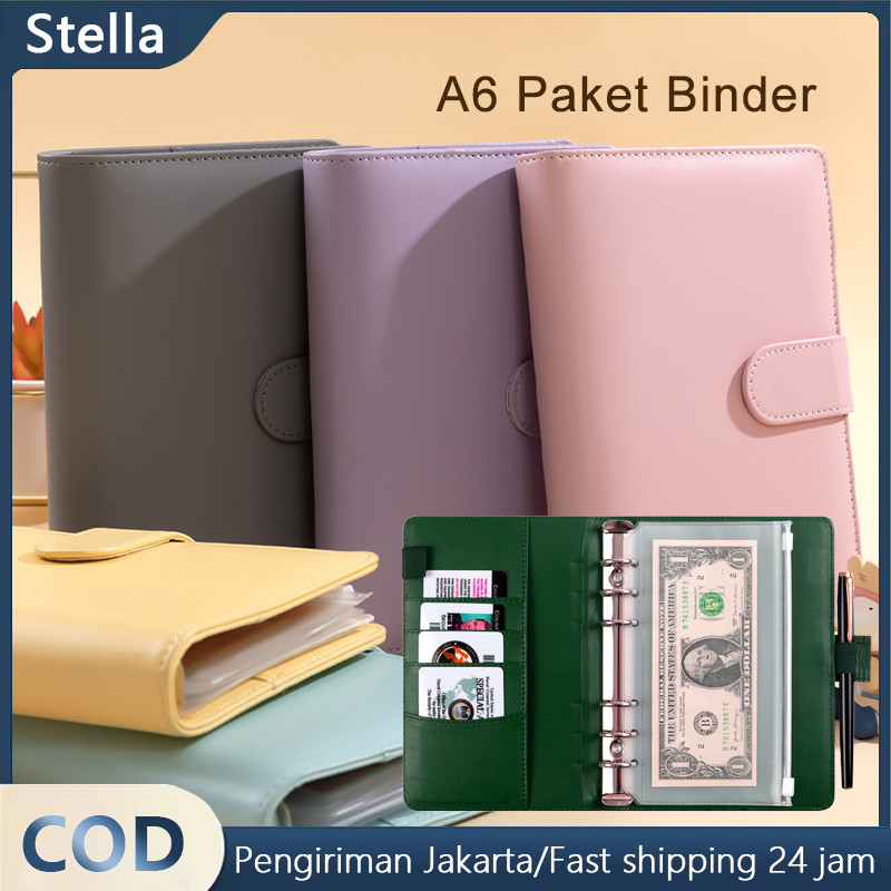 

A6 Paket Binder Keuangan Lengkap Buku Catatan Keuangan PU Tabungan Uang Saku Zip Menabung Sinking Fund Seru Gemarnabung