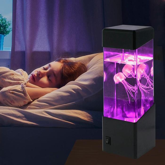 Frankybee Lampu Tidur Jellyfish Lamp Lampu Warna Warni Lampu Ubur Ubur Listrik Lampu Lava Akuarium B
