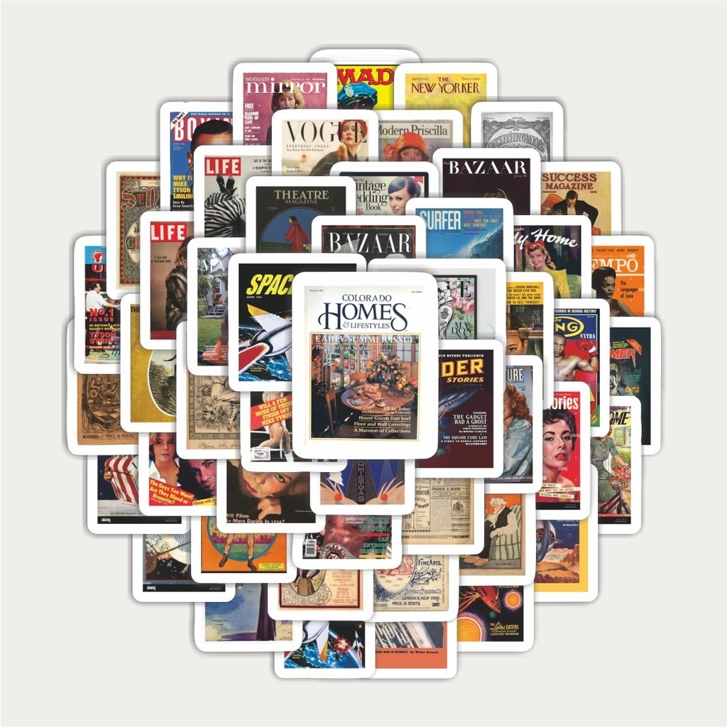 

Sticker Pack Stiker Vintage Cover Magazine | Sticker TUMBLR | Stiker LAPTOP KOPER HELM