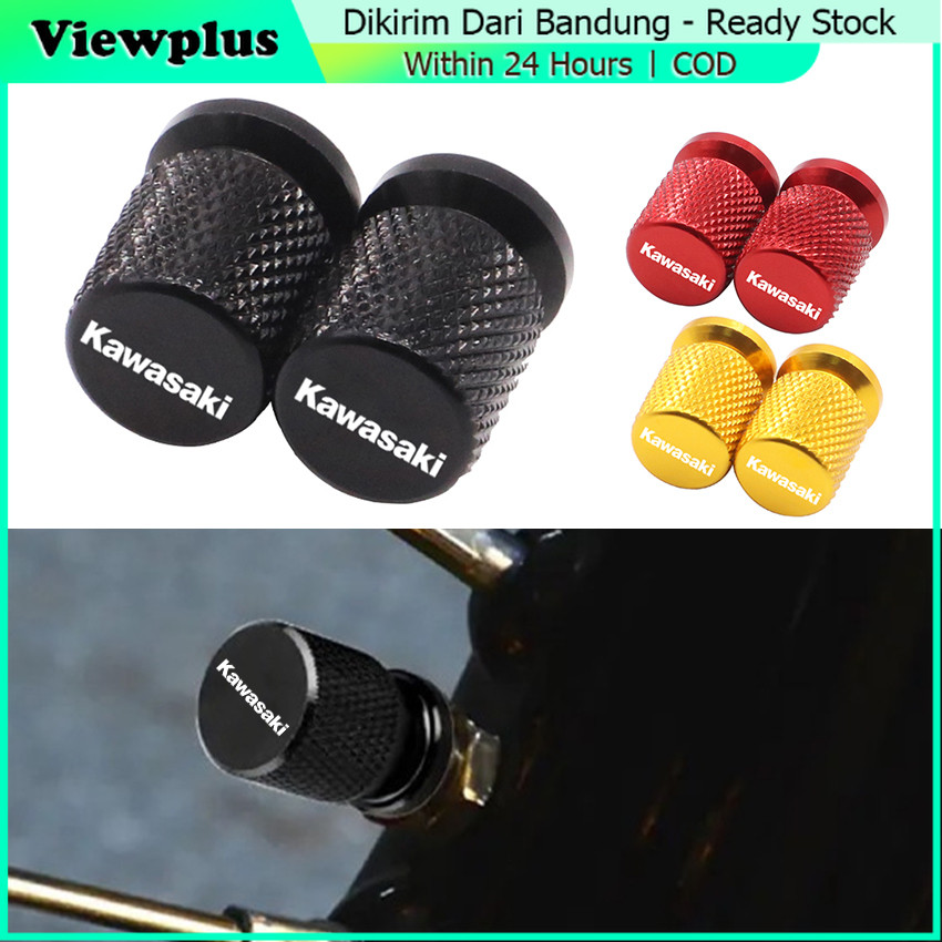 Terlaris Sepasang Tutup Pentil Motor Untuk Kawasaki Tutup Pentil Ban Alumunium CNC Tire Valve Cap